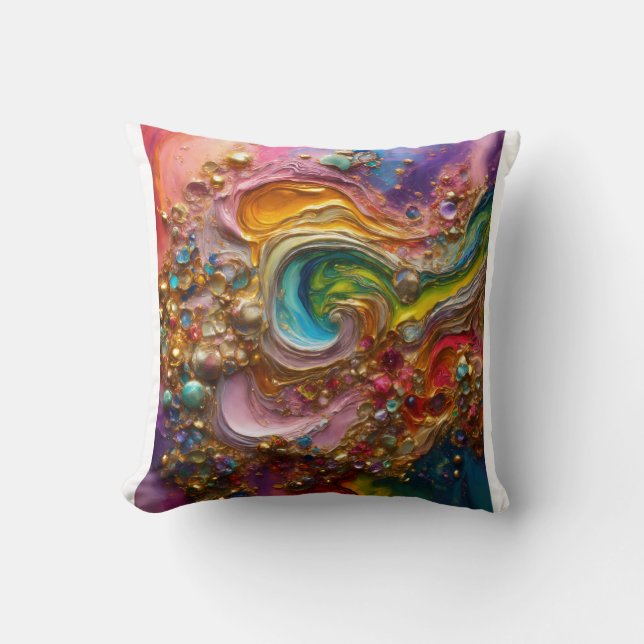 mix oil paint art pillow (Front)