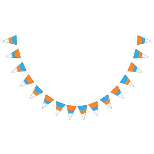 Mix Orange In Blue Dots Bunting