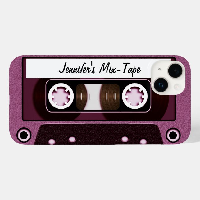 Mix Tape Personalised Pink Case-Mate iPhone Case (Back (Horizontal))