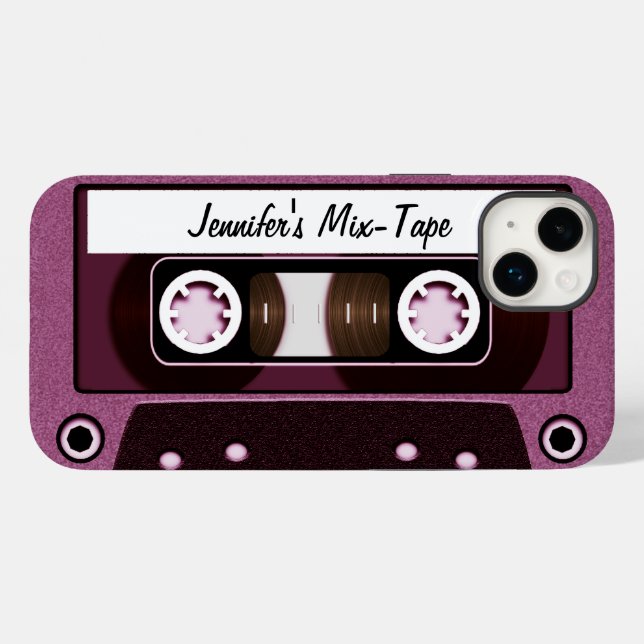 Mix Tape Personalised Pink Case-Mate iPhone Case (Back (Horizontal))