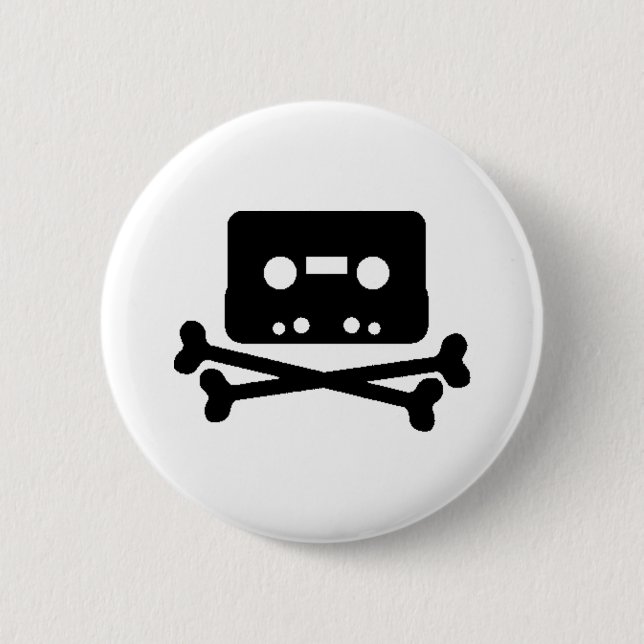 Mix Tape Pirate 6 Cm Round Badge (Front)