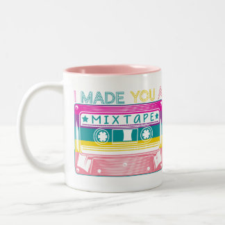 Mix Tape Retro 80s Cassette Vintage Tech Nostalgia Two-Tone Coffee Mug