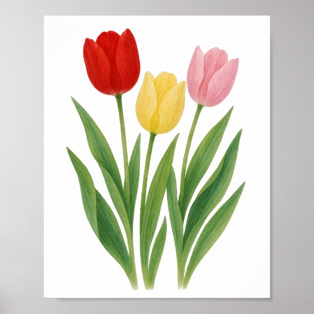 Mix Tulips Printable Floral  Wall Art (Front)