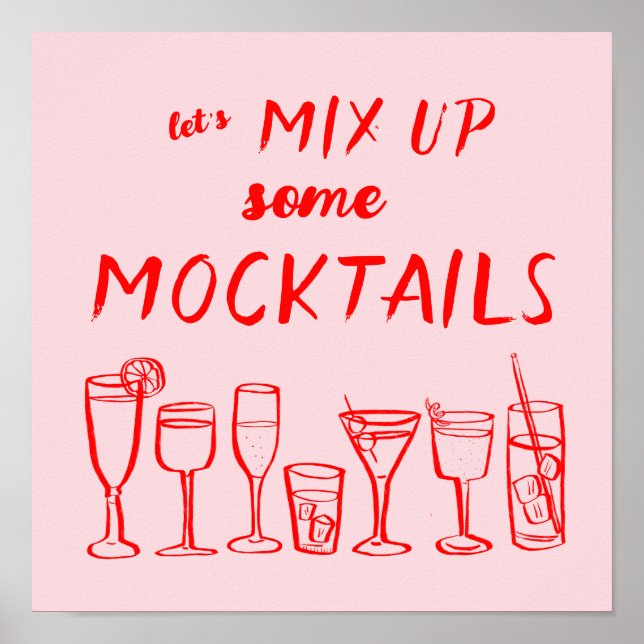 MIX UP MOCKTAILS Custom Bar Kitchen Art Poster (Front)
