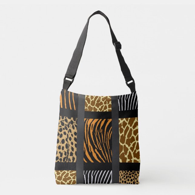 Mixed Animal Print Crossbody Bag (Front)