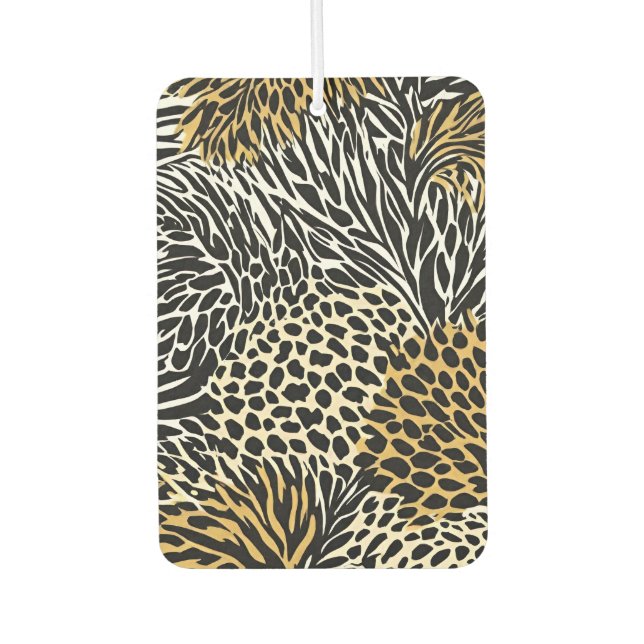 Mixed Animal Print Zebra Leopard Tiger Mixed Print Car Air Freshener (Front)