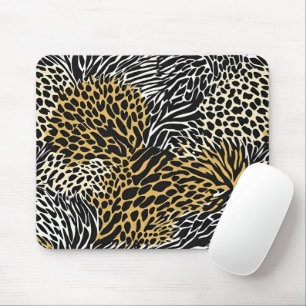 Mixed Animal Print Zebra Leopard Tiger Mixed Print Mouse Mat
