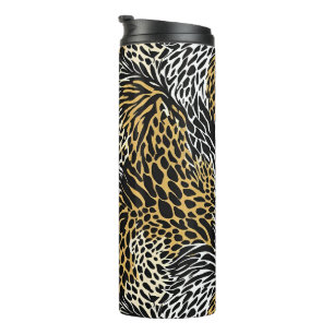 Mixed Animal Print Zebra Leopard Tiger Mixed Print Thermal Tumbler