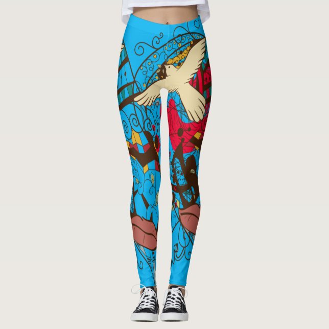 Mixed Art Design Leggings (Front)