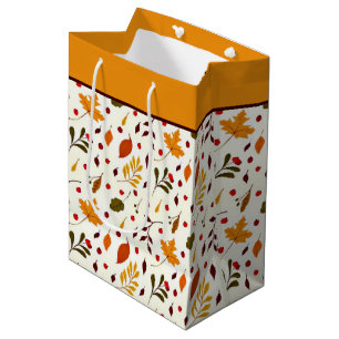 Mixed autumn leaves medium gift bag