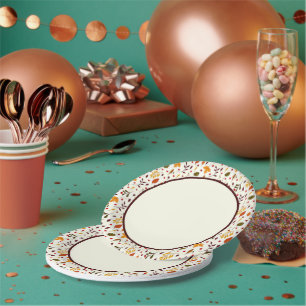 Mixed autumn leaves paper plates
