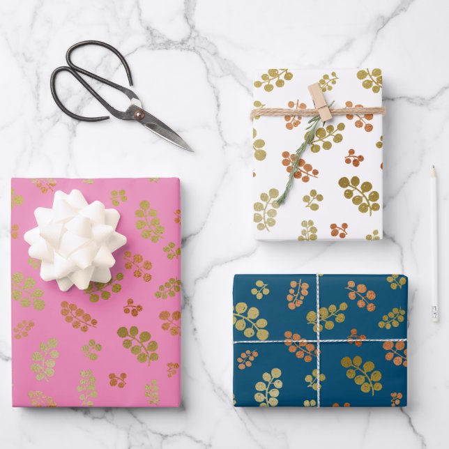 Mixed Berries Christmas Gift Wrapping Paper Sheets (Front)