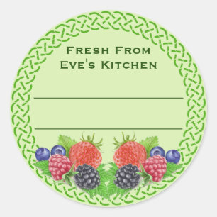 Mixed Berries with Celtic Round Canning Classic Round Sticker