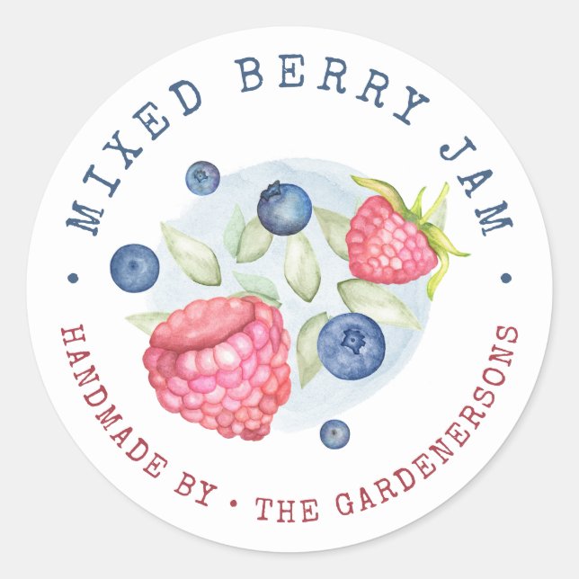 Mixed Berry Jam  Classic Round Sticker (Front)