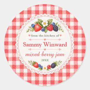Mixed Berry Jam Homemade Gift Label