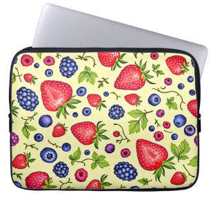 Mixed Berry Seamless Pattern Laptop Sleeve