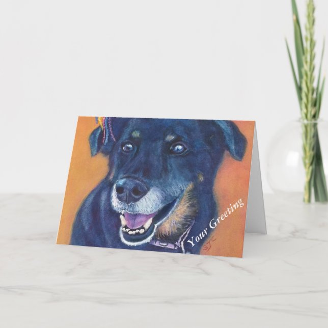 MIXED BLACK LAB DOG CARD (Front)