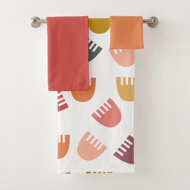 Mixed Boho Flowers  Bath Towel Set (Insitu)