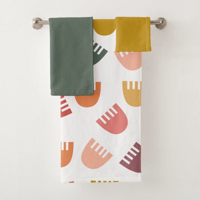 Mixed Boho Flowers  Bath Towel Set (Insitu)