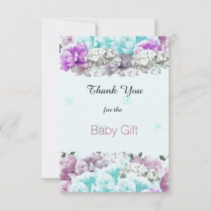 Mixed Bouquet Baby Gift Thank You Card