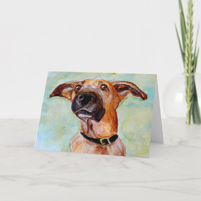 Mixed Breed Blank Greeting Card (Front)
