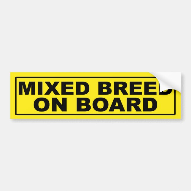 Mixed Breed on Board Bumper Sticker (Front)