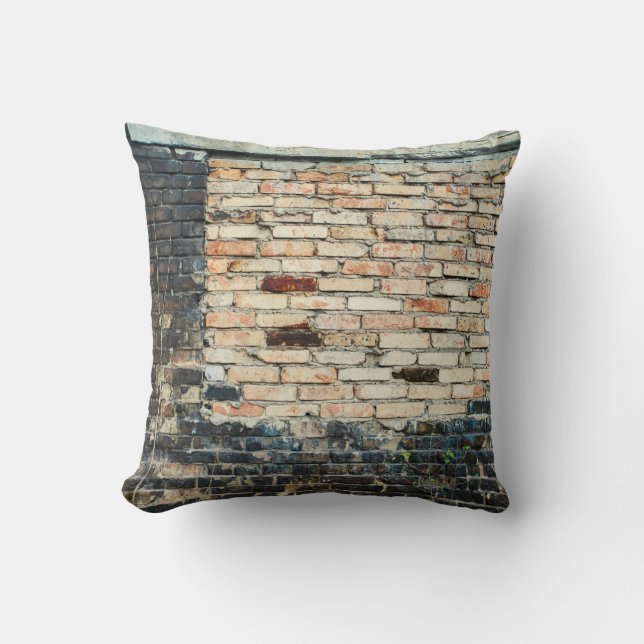 Mixed brick wall texture background. Vintage effec Cushion (Front)
