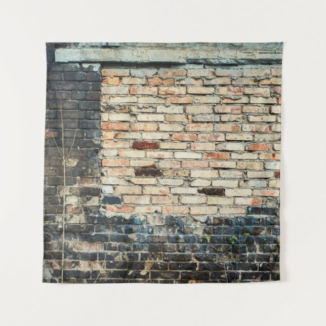 Mixed brick wall texture background. Vintage effec Tapestry (Front)