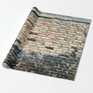 Mixed brick wall texture background. Vintage effec Wrapping Paper