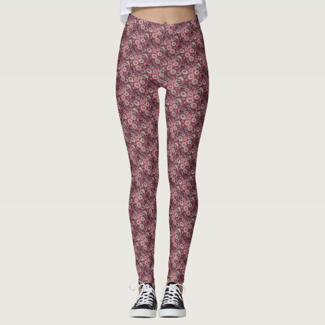 Mixed brown circle pattern leggings (Front)