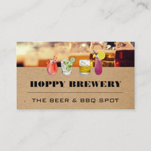 Mixed Cocktail Drinks   Brewery Business Card