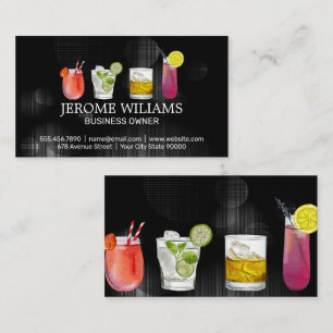 Mixed Cocktail Drinks Mixology Bartend Business Card