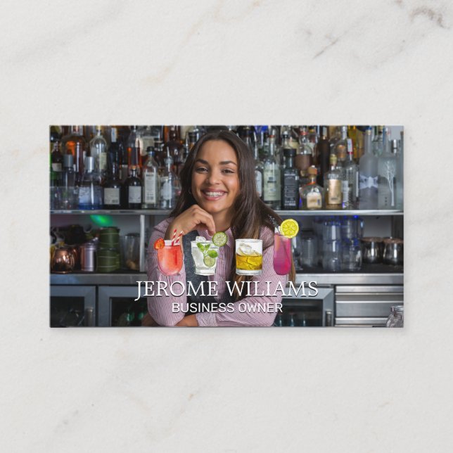 Mixed Cocktail Drinks | Mixology Bartender Business Card (Front)