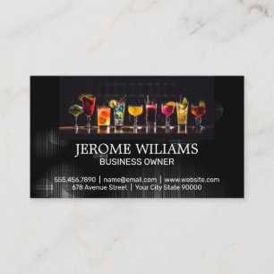 Mixed Cocktail Drinks   Restaurant Business Card