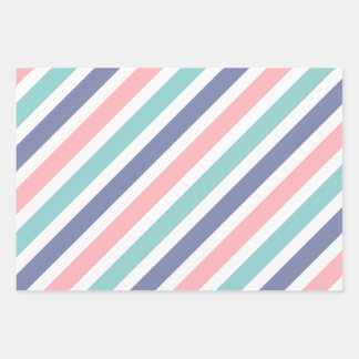 Mixed Colorful Stripes Pattern Wrapping Paper Sheet