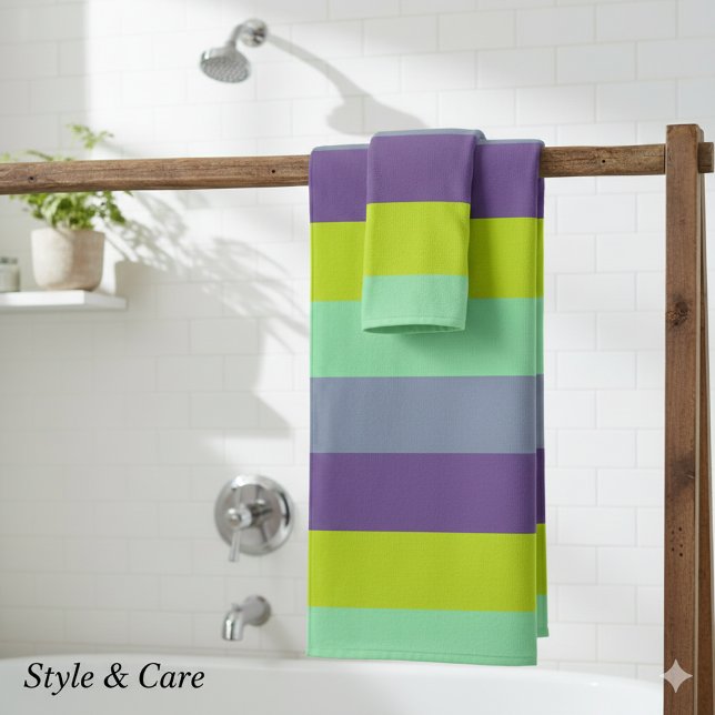 Mixed Colour Striped Bath Towel – Soft & Stylish (Mixed Color Striped Bath Towel – Soft & Stylish)