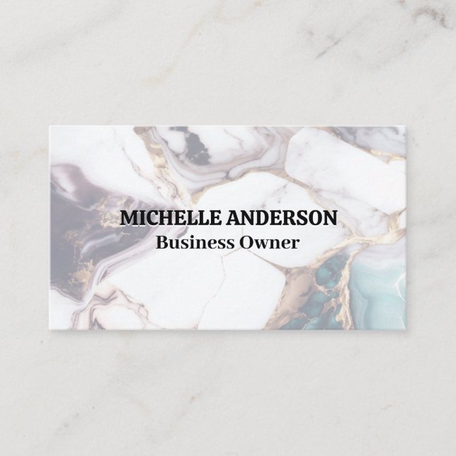Mixed Coloured Marble Background Business Card (Front)