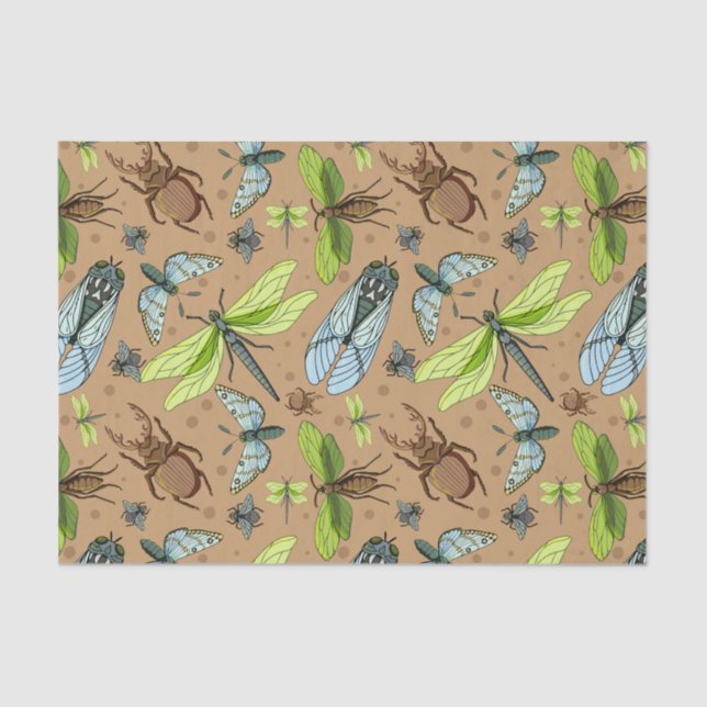 Mixed Colourful Bugs and Insects   Tissue Paper (Front)