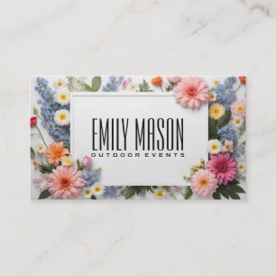 Mixed Colourful Flowers Business Card