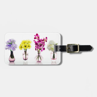 Mixed Colourful Flowers Orchids Daisies Luggage Tag