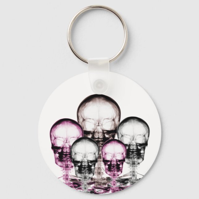 Mixed Colours X-Ray Vision Skeletons Skulls Key Ring (Front)