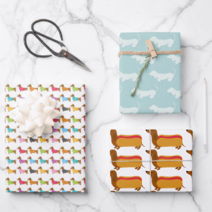 Mixed Dachshund Wrapping Paper Sheet Sets
