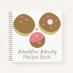 Mixed Doughnuts Sweets Pink Food Recipe Notebook
