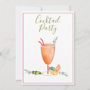 Mixed Drink and Fruits Cocktail Party Invitation
