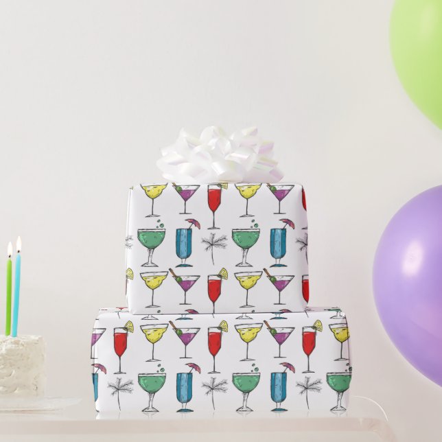 Mixed Drinks Cocktails Wrapping Paper (Party Gifts)