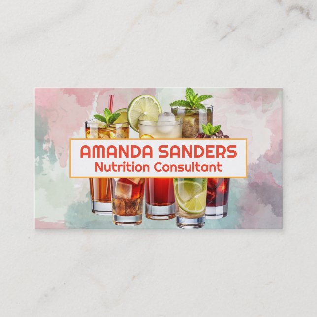 Mixed Drinks | Fruits  Business Card (Front)