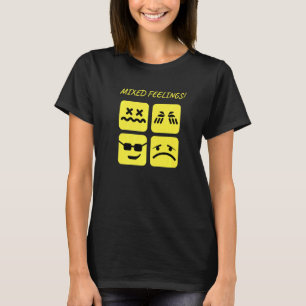 Mixed Emotions Inspired Mixed Feelings Related Emo T-Shirt