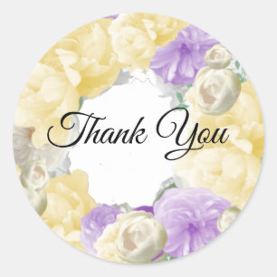Mixed Floral Bouquet Thank You Sticker