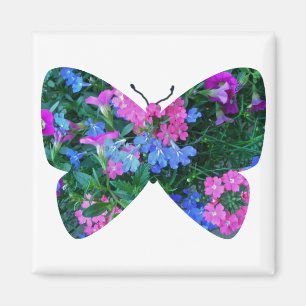 Mixed Flowers Butterfly Magnet