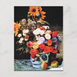 Mixed Flowers in an Earthenware Pot, Postcard